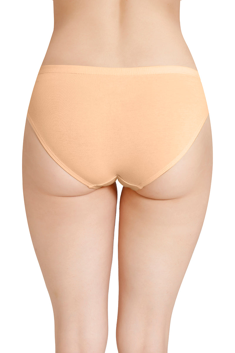 Inner Elastic Solid Mid Rise Bikini Panties (Pack of 3)