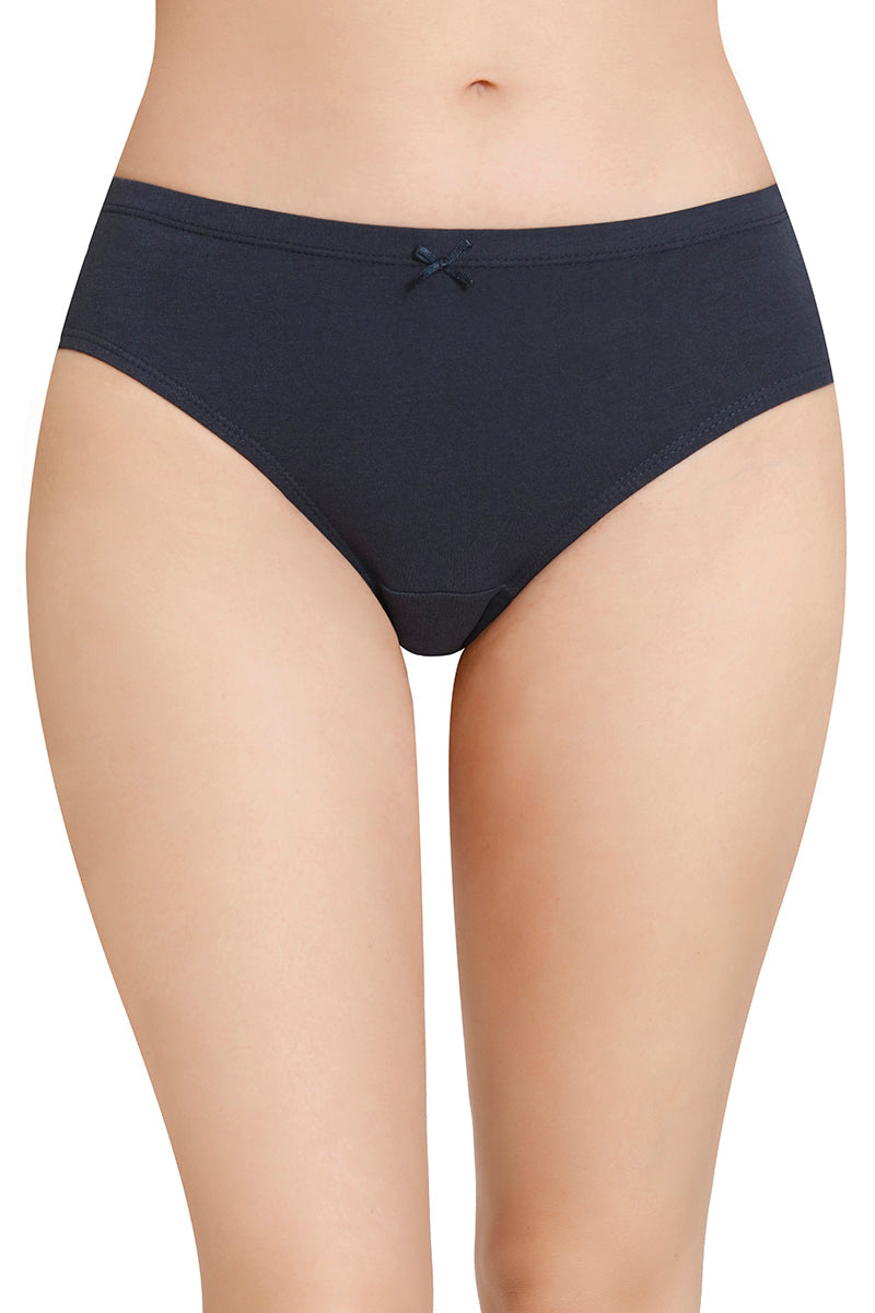 Inner Elastic Solid Mid Rise Bikini Panties (Pack of 3) - Image 4 of 7