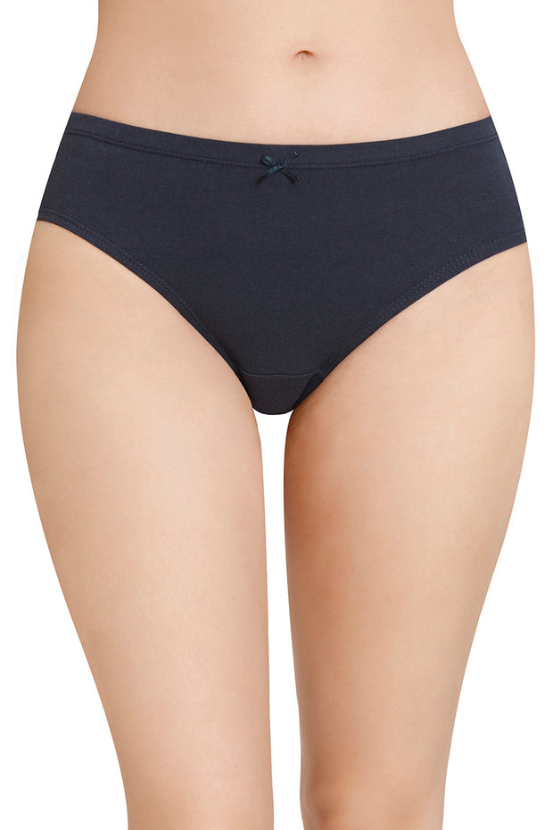 Inner Elastic Solid Mid Rise Bikini Panties (Pack of 3)