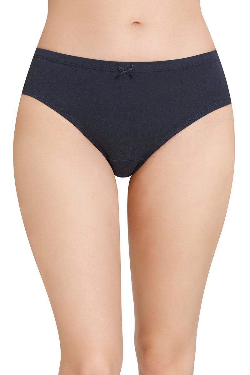 Inner Elastic Solid Mid Rise Bikini Panties (Pack of 3)