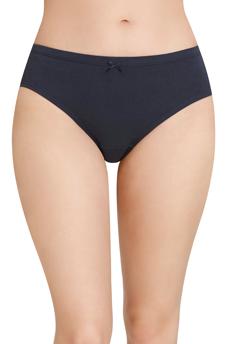 Inner Elastic Solid Mid Rise Bikini Panties (Pack of 3) - Image 6 of 7