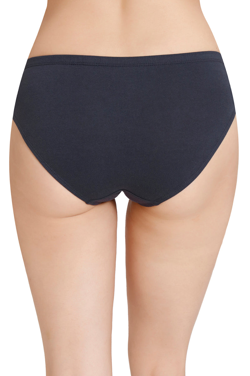 Inner Elastic Solid Mid Rise Bikini Panties (Pack of 3)