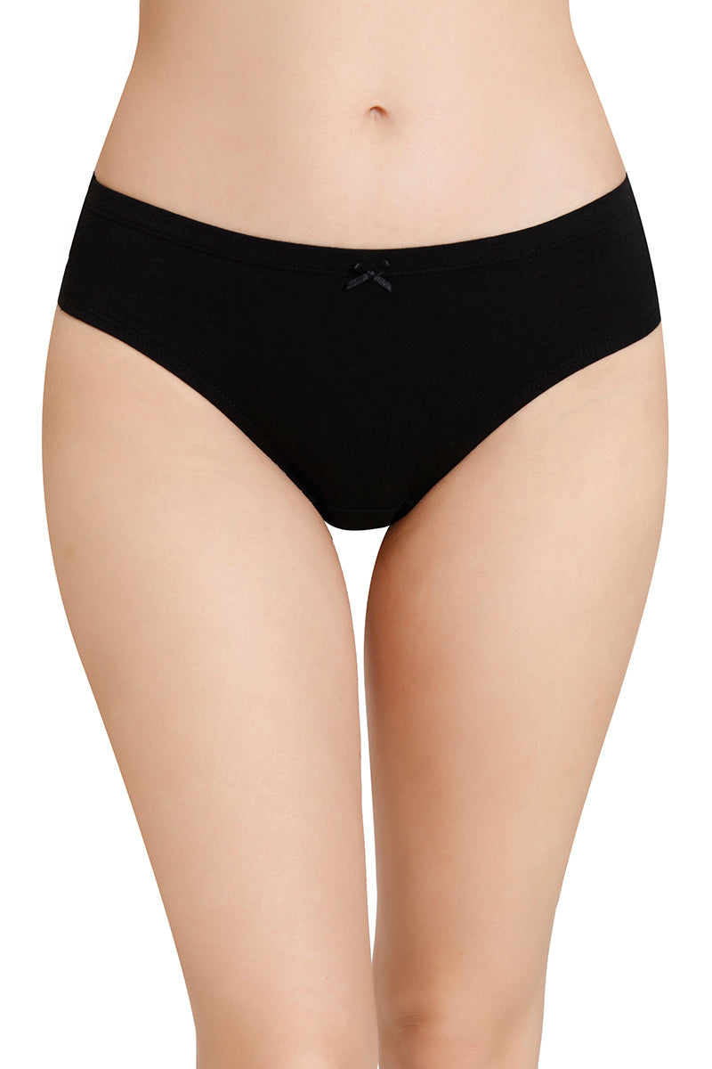 Inner Elastic Solid Mid Rise Bikini Panties (Pack of 3)