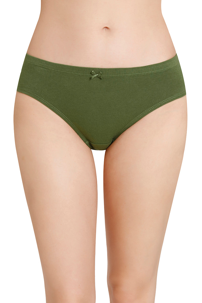 Inner Elastic Solid Mid Rise Bikini Panties (Pack of 3)