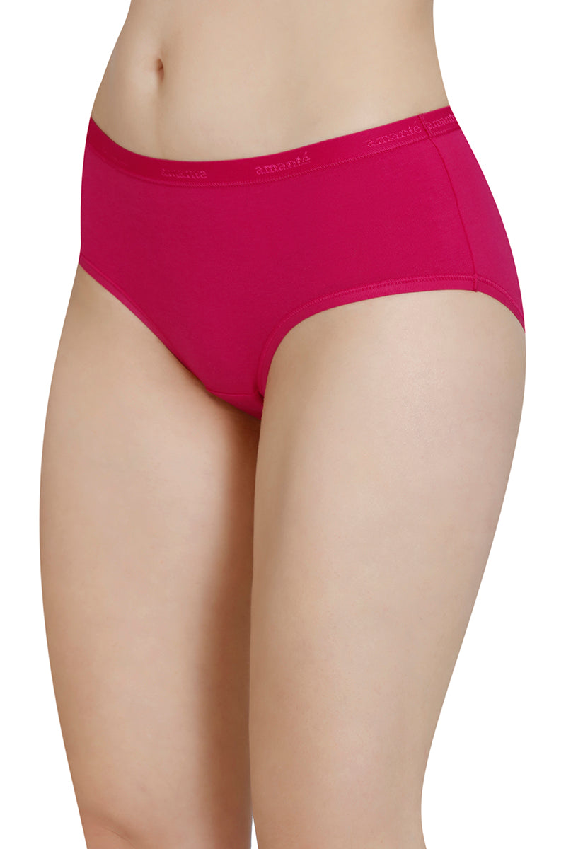 Solid Mid Rise Hipster Panty (Pack of 3)