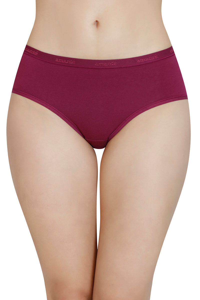 Solid Mid Rise Hipster Panty (Pack of 3)