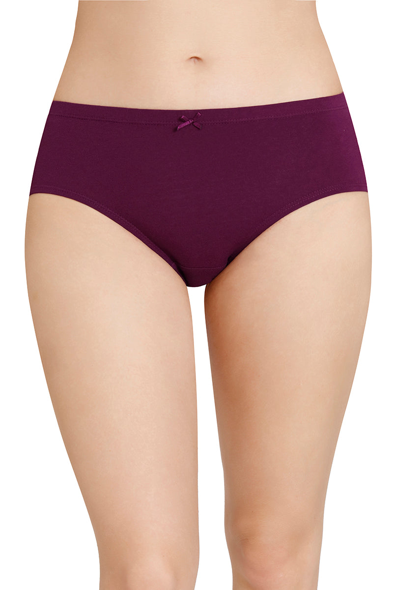 Inner Elastic Solid Mid Rise Hipster Panties (Pack of 3)