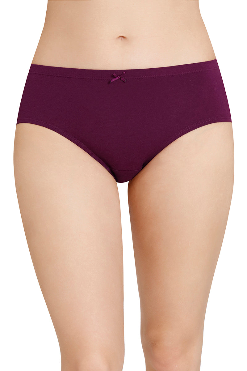 Inner Elastic Solid Mid Rise Hipster Panties (Pack of 3)