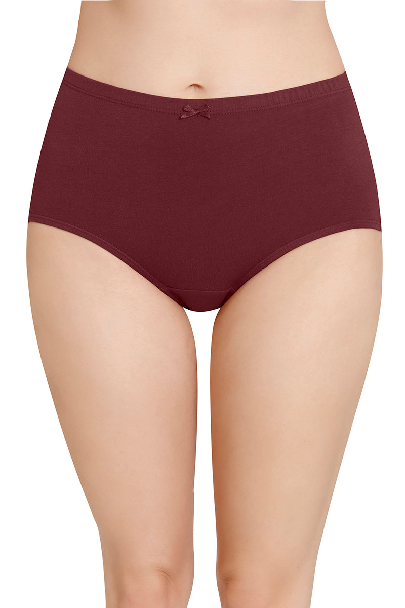 Inner Elastic Solid High Rise Full Brief Panties (Pack of 3)