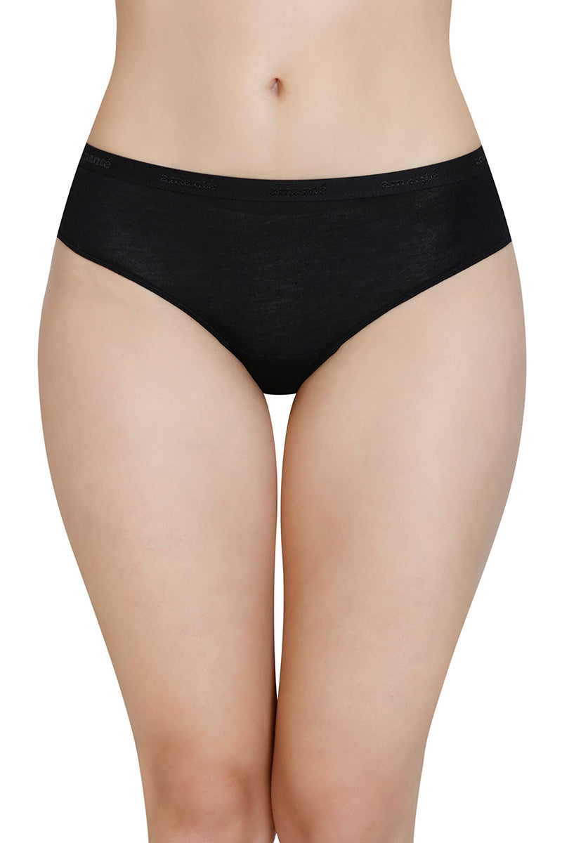 Solid Mid Rise Modal Bikini Panty - Black - Image 1 of 4