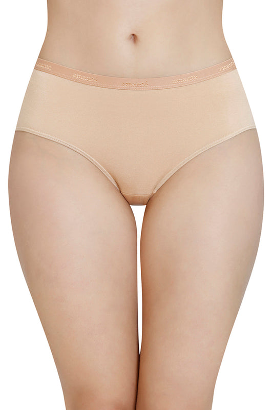 Solid Mid Rise Modal Hipster Panty - Sandalwood