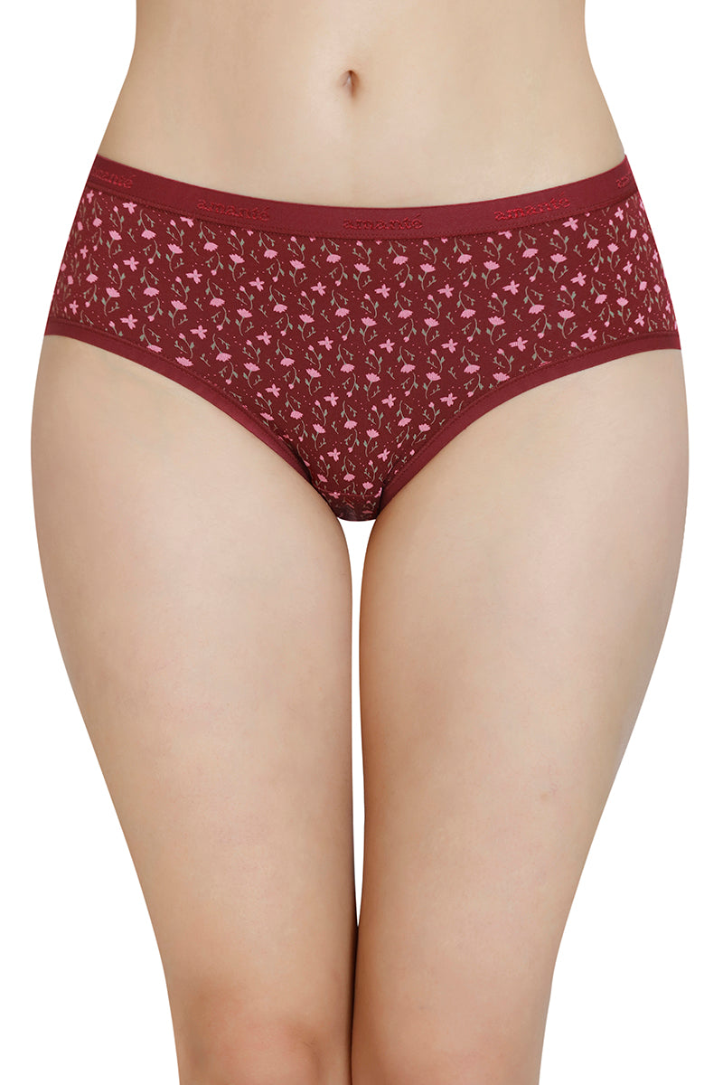 Printed Mid Rise Hipster Panty (Pack of 3)