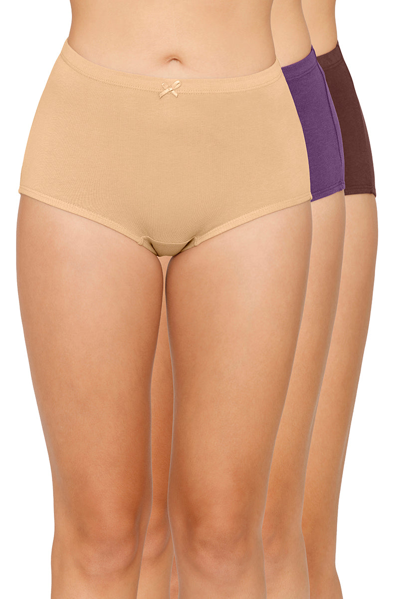 Inner Elastic Solid Mid Rise Full Briefs (Pack of 3) - Image 1 of 7