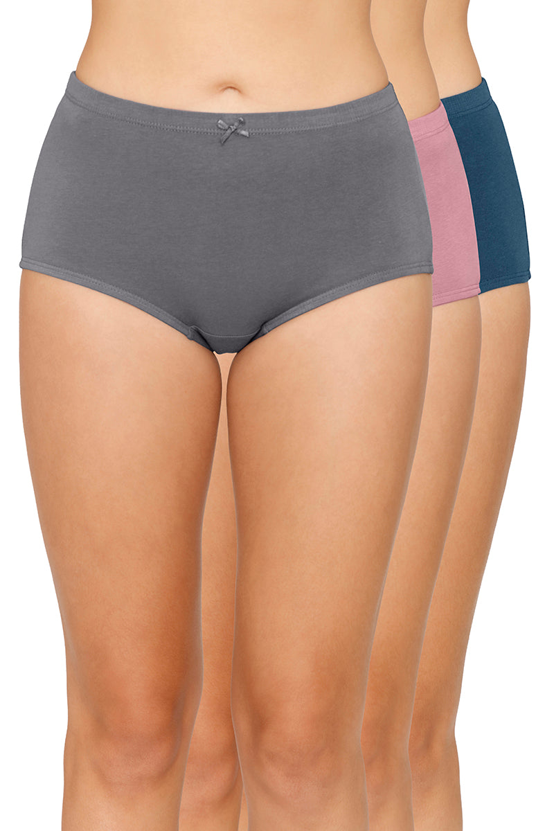 Inner Elastic Solid Mid Rise Full Briefs (Pack of 3)
