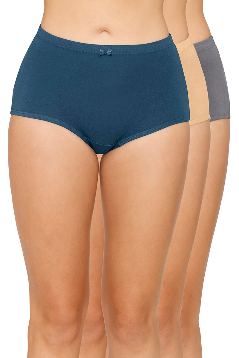 Inner Elastic Solid Mid Rise Full Briefs (Pack of 3) - Image 1 of 7