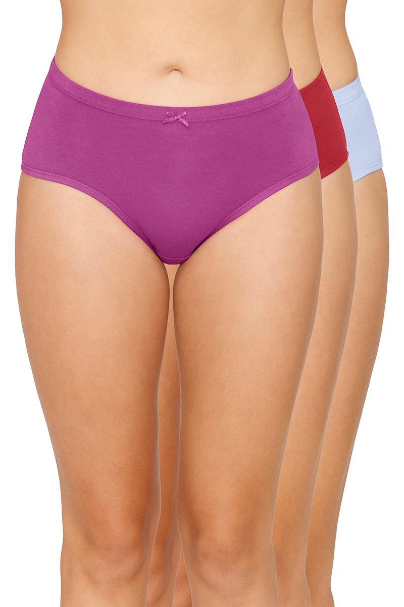 Inner Elastic Solid Mid Rise Hipster Panty (Pack of 3) - Image 1 of 7