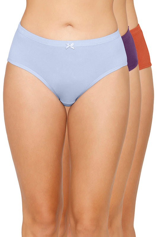 Inner Elastic Solid Mid Rise Hipster Panty (Pack of 3)
