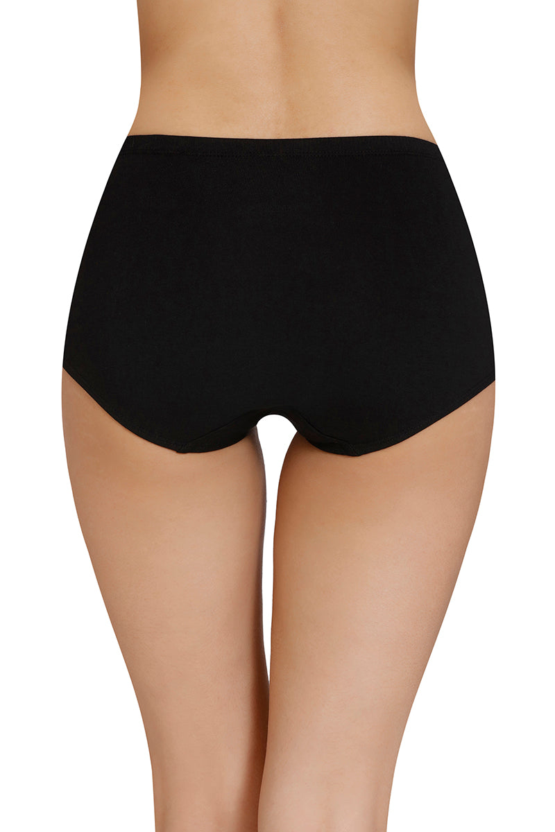 Inner Elastic Solid High Rise Full Briefs Panty (Pack of 3)