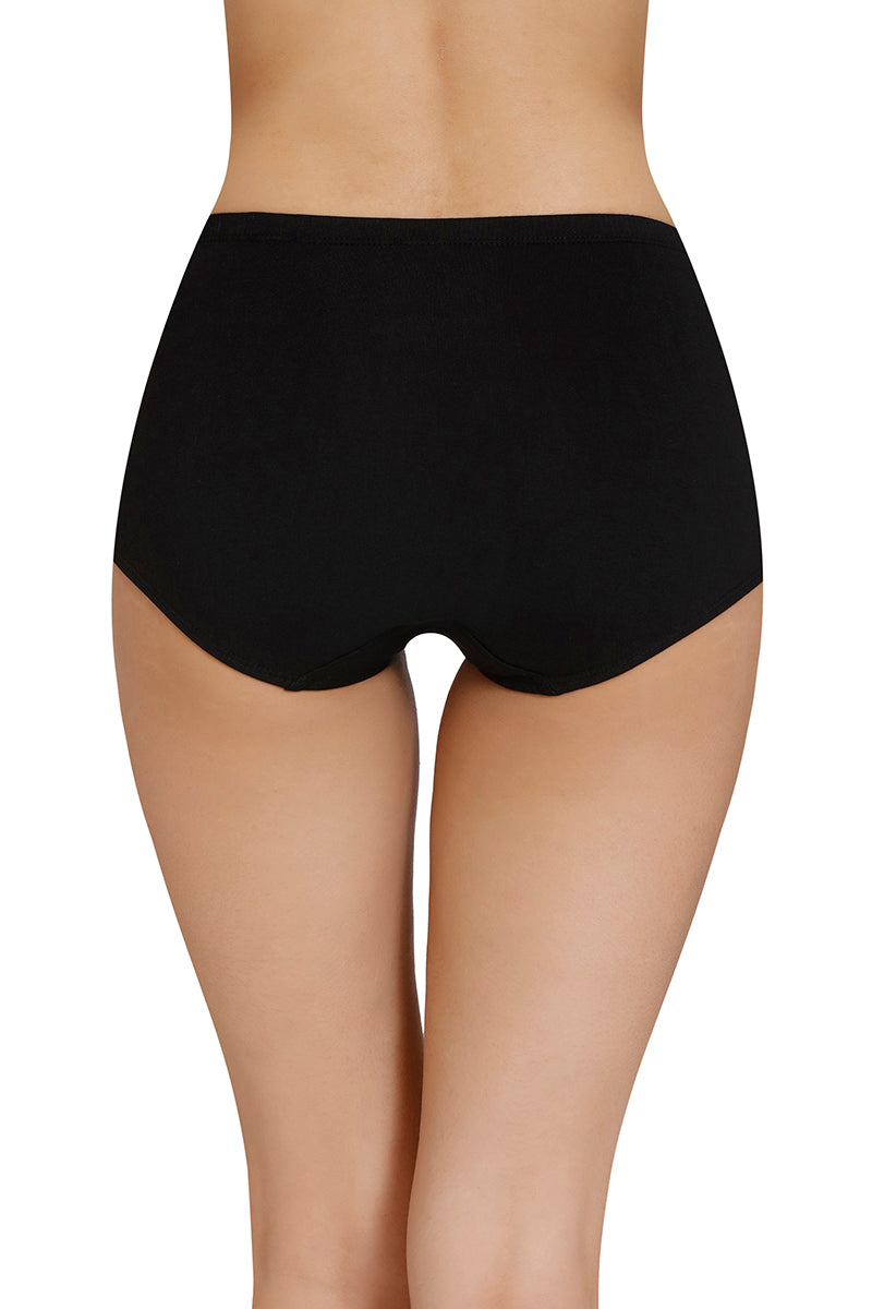 Inner Elastic Solid High Rise Full Briefs Panty (Pack of 3)