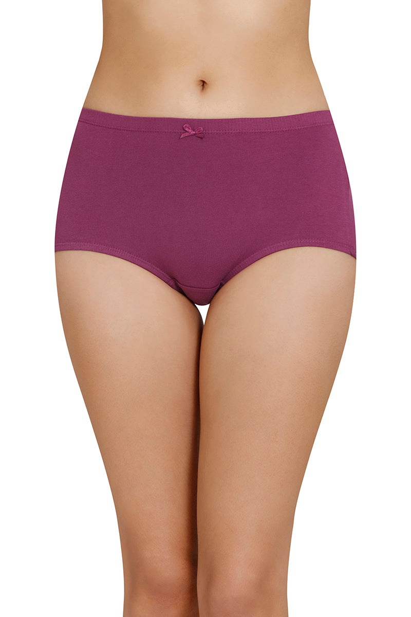 Inner Elastic Solid High Rise Full Briefs Panty (Pack of 3)