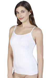 Spaghetti Strap Body Hugging Modal Camisole (Pack of 2) - Black-White thumbnail 4