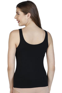 Broad Straps Body Hugging Modal Vest (Pack of 2) - Black-White thumbnail 3