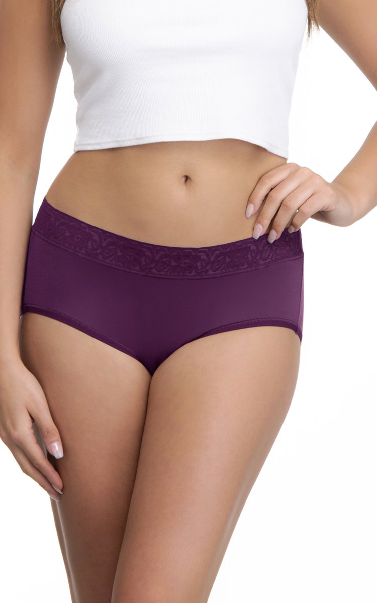 Ultimo Midi with Lace Trim (Pack of 3) - Grape-Sandalwood-Black