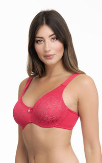 Ultimo Perfect Profile Non-Padded Wired Minimizer Bra - True Red thumbnail 2
