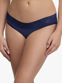 Ultimo Bikini with Lace Trim panty Pack (Pack of 3) - Inky Blue-Sandalwood-Black thumbnail 2