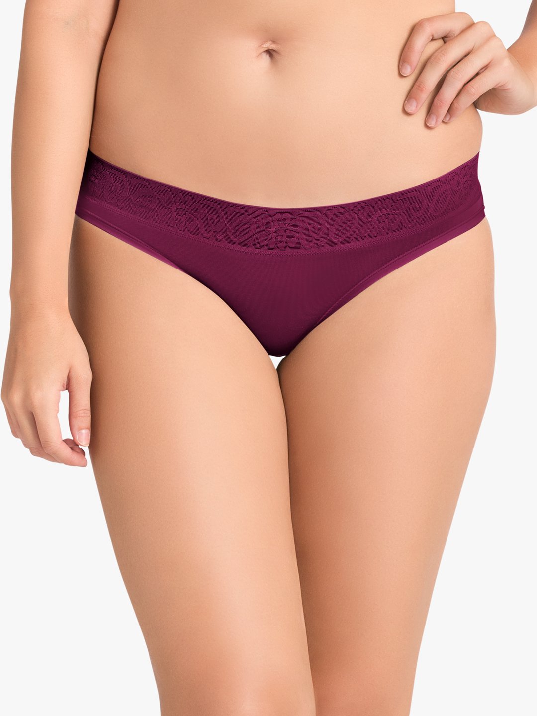 Ultimo Bikini with Lace Trim Panty Pack (Pack of 3) - Blk-Winetstng-Sndl - Image 4 of 4