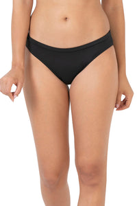 Satin Edge Bikini Panty - Black thumbnail 1