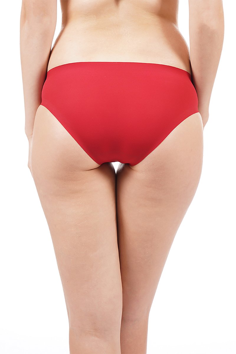 Silicone Flock Bikini Panty - Red - Image 4 of 4