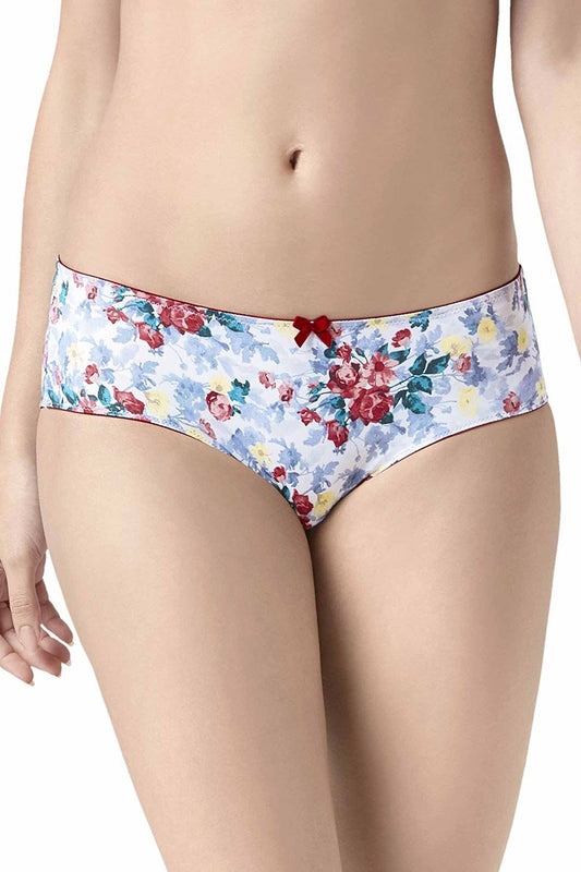 Low-Rise Hipster Panty - Red Dahlia-Monochrome Floral PrColor