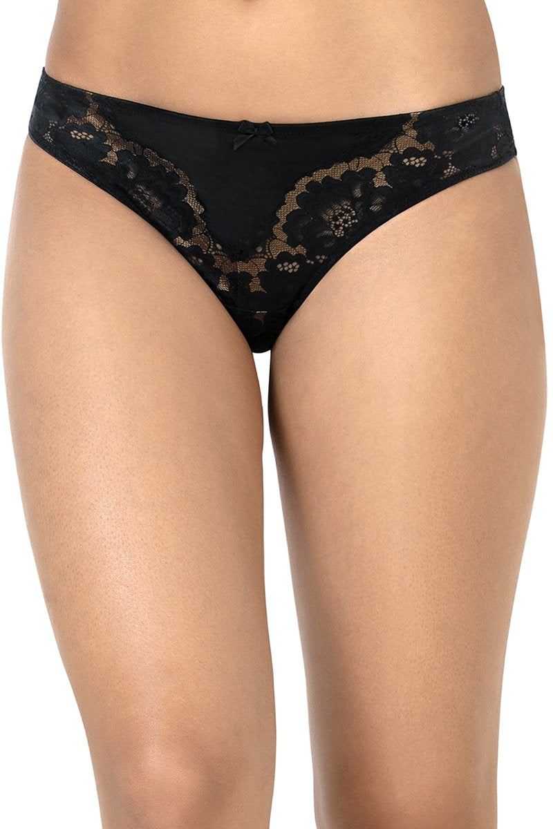 Eternal Bliss Romance Lace Thong - Black - Image 1 of 4