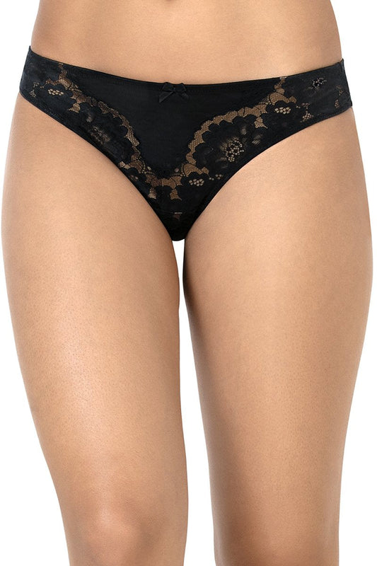 Eternal Bliss Romance Lace Thong - Black