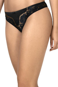 Eternal Bliss Romance Lace Thong - Black thumbnail 2