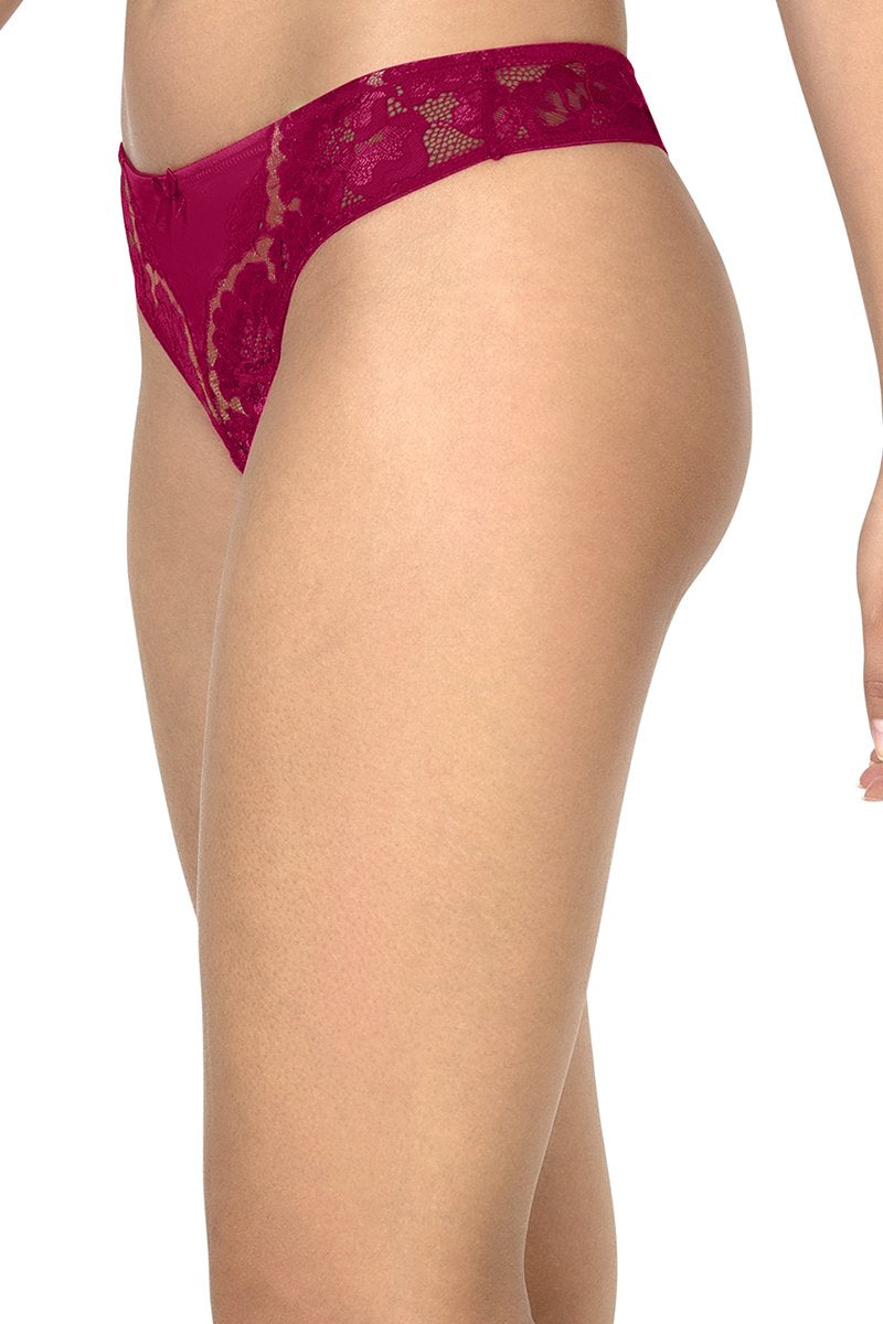 Eternal Bliss Romance Lace Thong - Persian Red