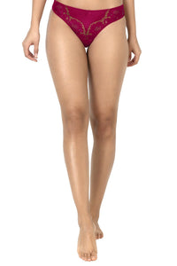 Eternal Bliss Romance Lace Thong - Persian Red thumbnail 4