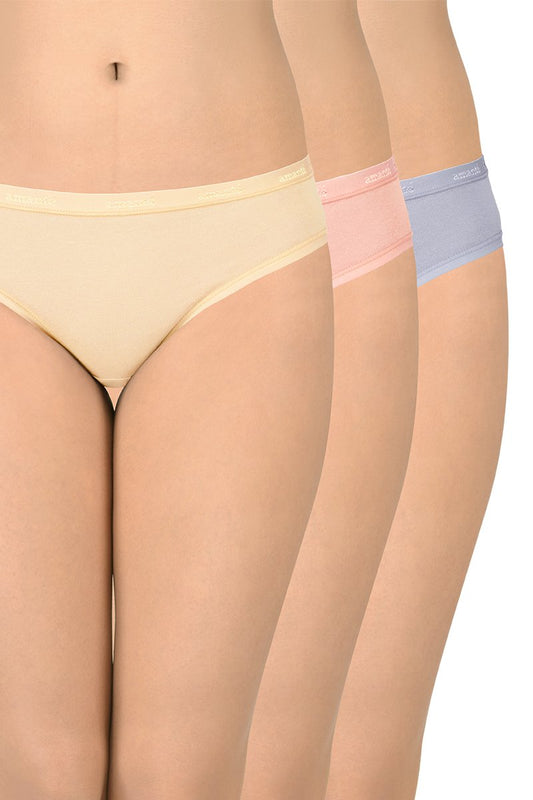 Solid Low Rise Bikini (Pack of 3)