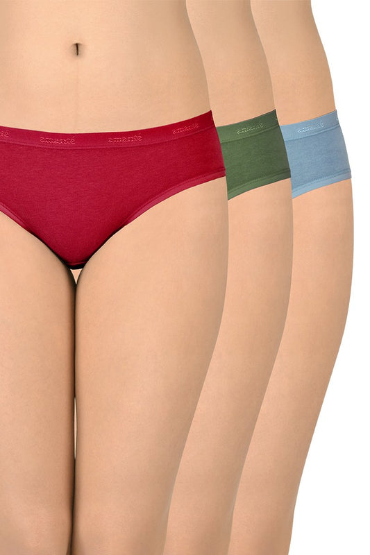 Solid Low Rise Bikini (Pack of 3)