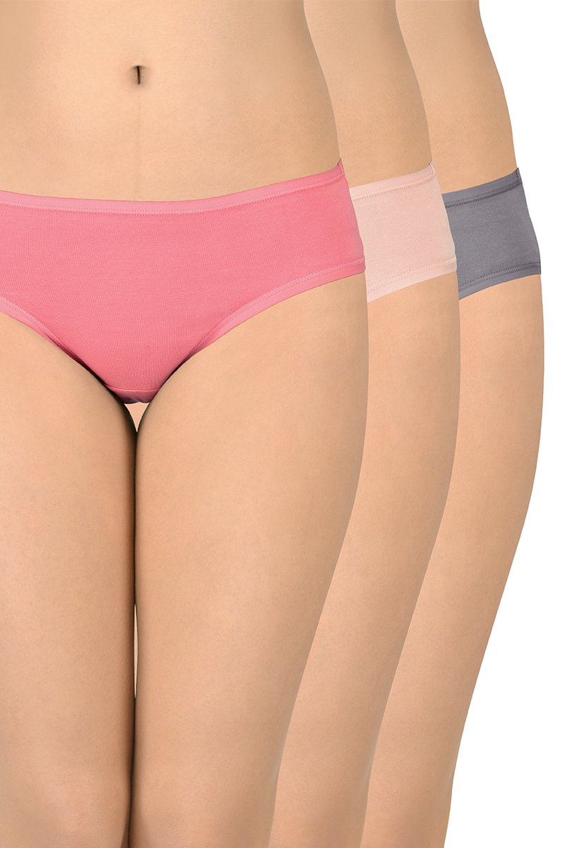 Solid Low Rise Bikini (Pack of 3)