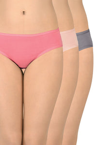 Solid Low Rise Bikini (Pack of 3) - color option