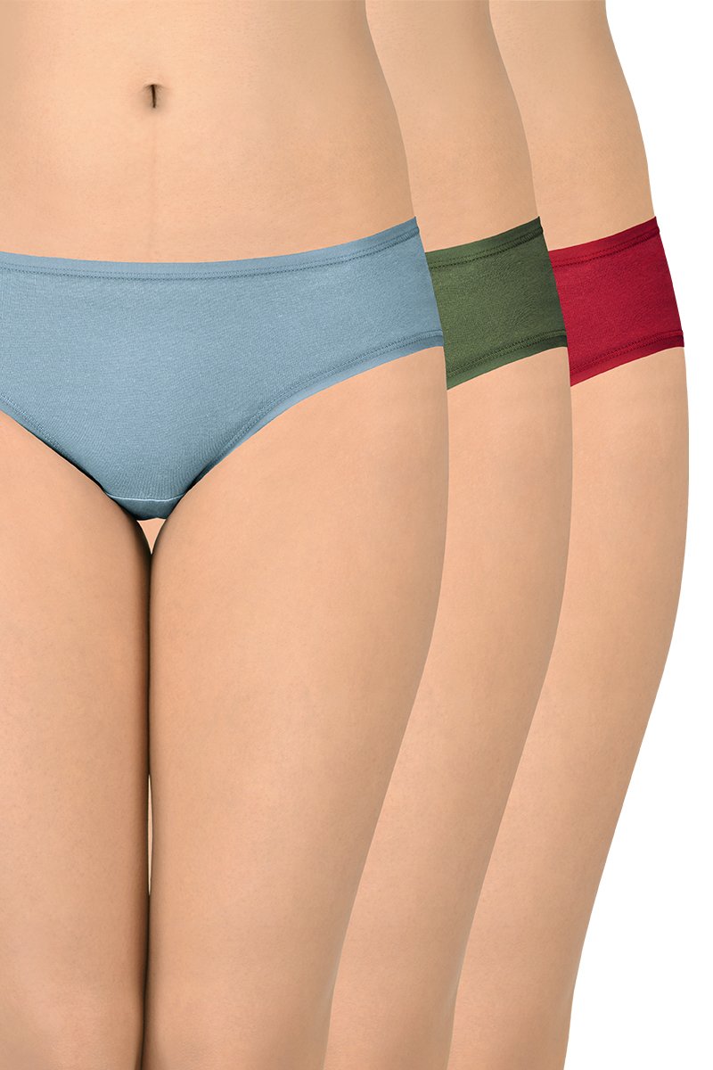 Solid Low Rise Bikini (Pack of 3) - Image 1 of 6