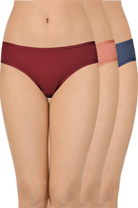 Solid Low Rise Bikini (Pack of 3) - color option