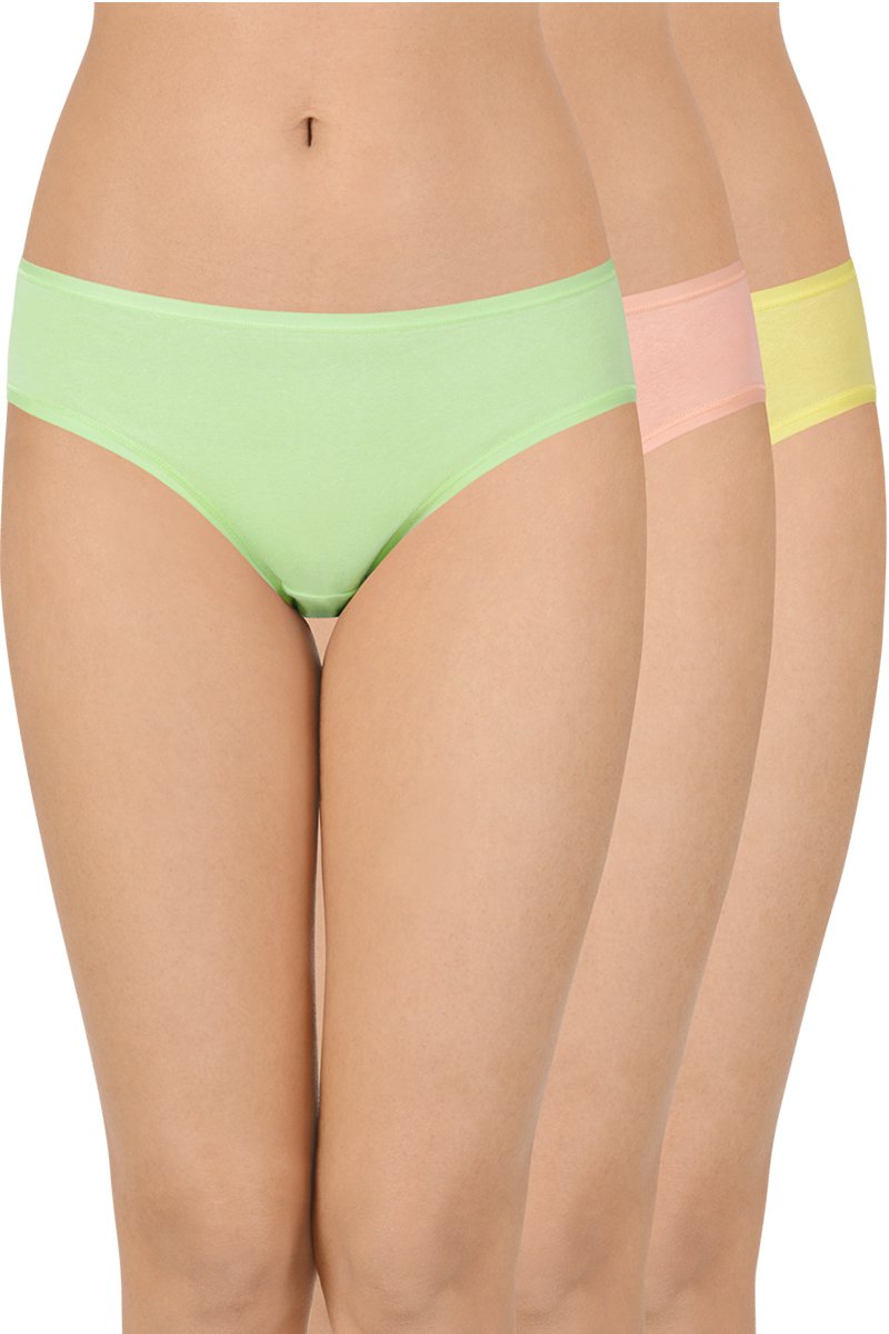 Solid Low Rise Bikini (Pack of 3)