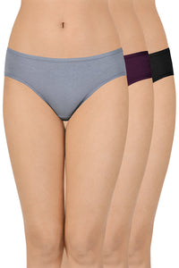 Solid Low Rise Bikini (Pack of 3) - color option