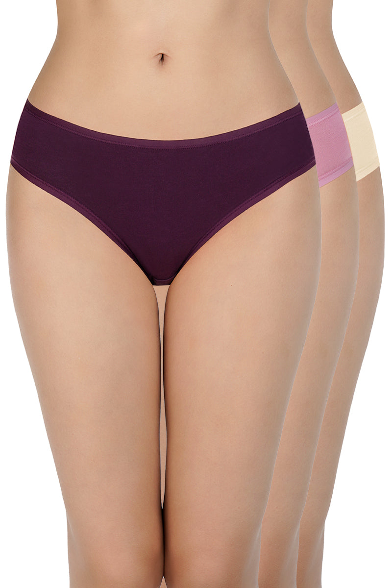 Solid Low Rise Bikini (Pack of 3) - Image 1 of 10