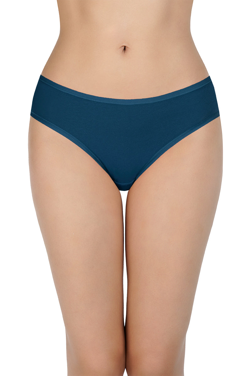 Solid Mid Rise Bikini Panty (Pack of 3)
