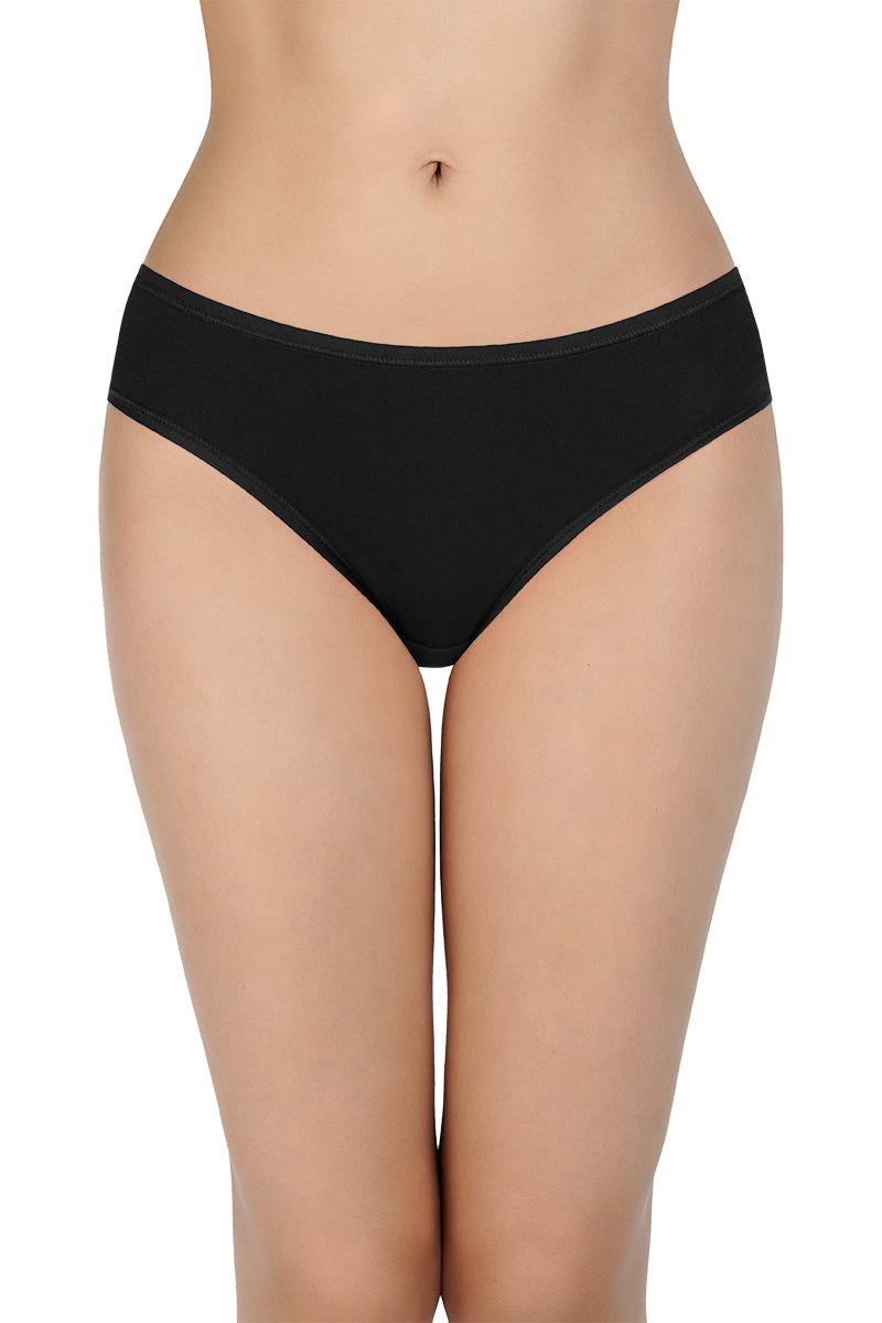 Solid Mid Rise Bikini Panty (Pack of 3)