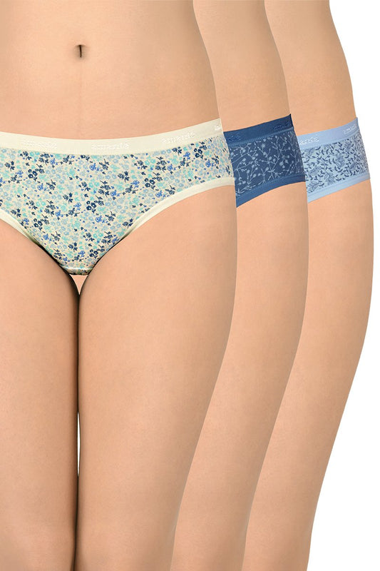 Printed Low Rise Bikini (Pack of 3)